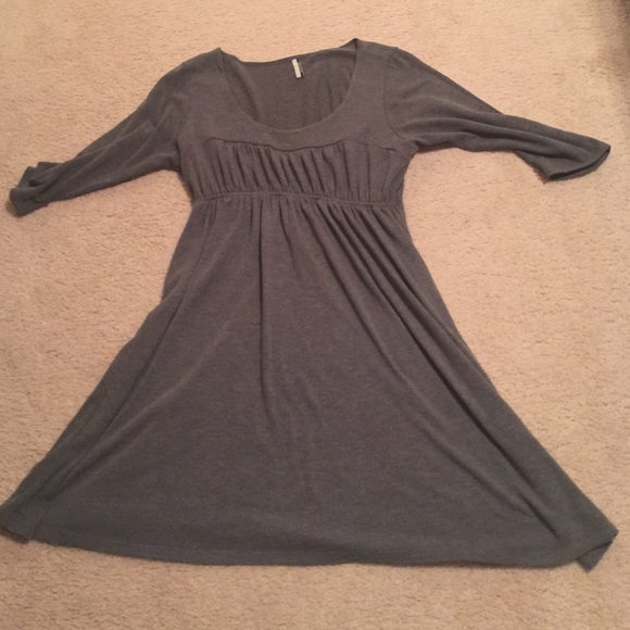 Gray 3/4 length sleeves dress