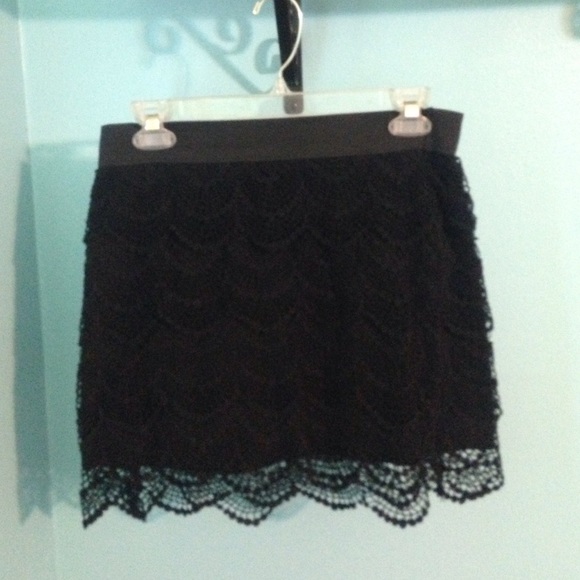 Black lace skirt