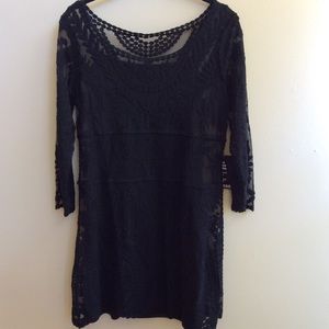 NWT Black Express Lace/embroidered Dress