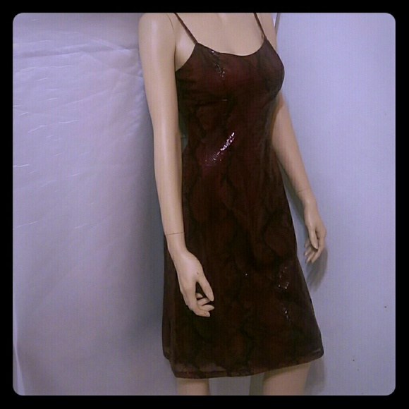 Betsey Johnson Red Faux Snake Skin Dress NWT