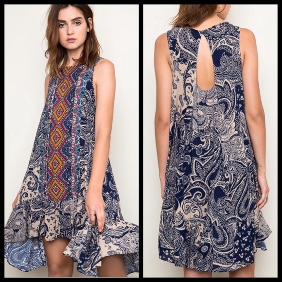 April Spirit Dresses & Skirts - Tribal Hi Lo Dress Large BNWT