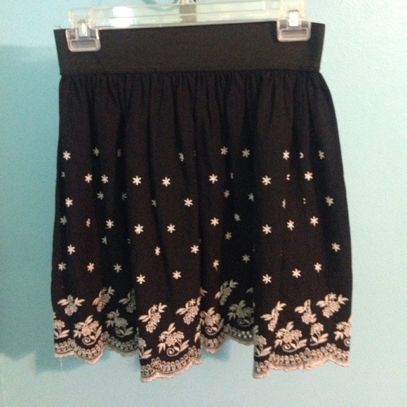 Black skirt with white design
