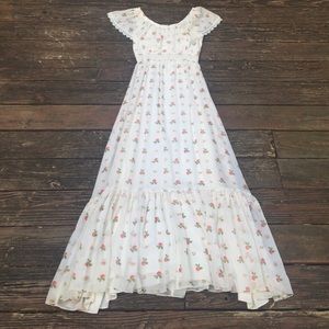 Awesome vintage cherry & flower maxi sundress