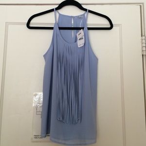 Fringe Chiffon Tank Top