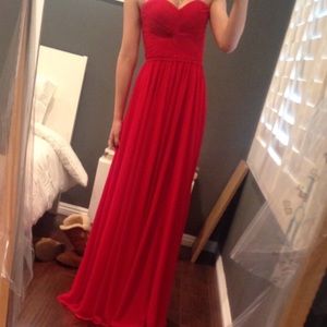 RED STRAPLESS PROM DRESS SIZE SMALL