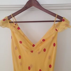 Hugo Buscati Silk dress with off shoulder detail