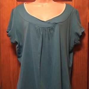 St. John's Bay S/S aqua colored top