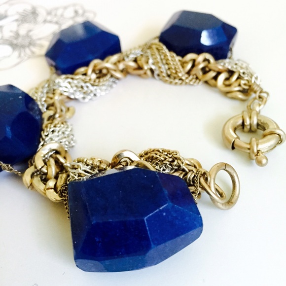 Precious stones & chains bracelet - Picture 2 of 2