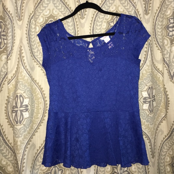 Cobalt Blue Peplum Top