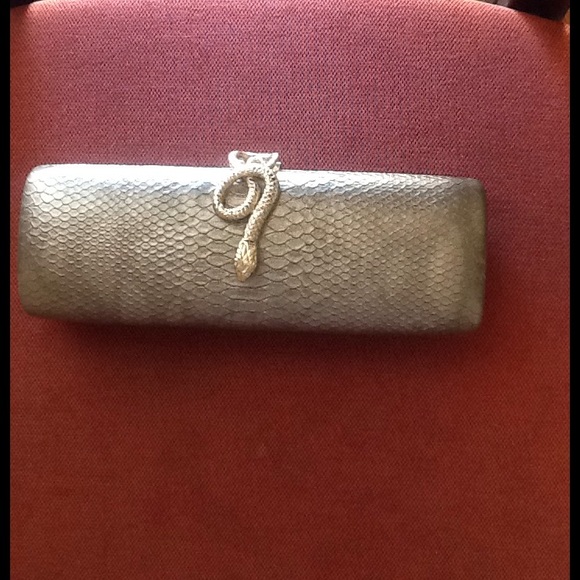 Metallic Snakeskin Clutch by Kate Landry