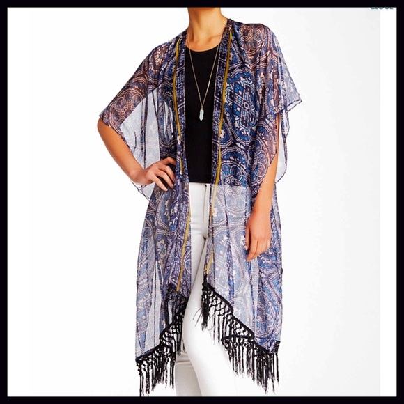 SOLD 1-HOUR SALE❗️Kimono Long Cardigan Coverup - Picture 3 of 4