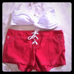 Red sz 3 Billabong board shorts