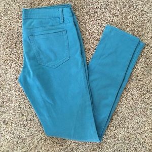 Turquoise stretchy skinny jeans