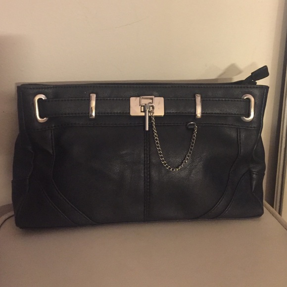JustFab black clutch
