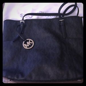 Black Leather MK Bag
