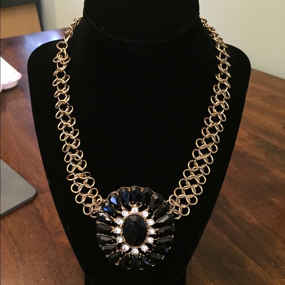 Black and gold statement necklace.