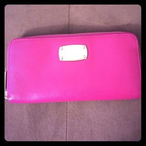 Pink Leather MK Wallet