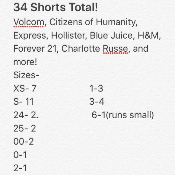 34 Short Shorts. Small sizes. Lots of brands. - Picture 2 of 3