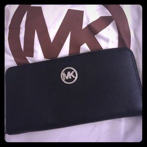 Black Leather Wallet MK