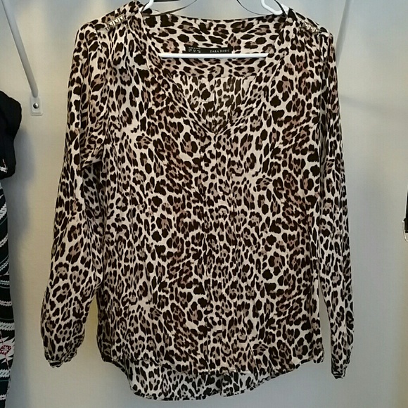 Leopard long sleeve dressy shirt