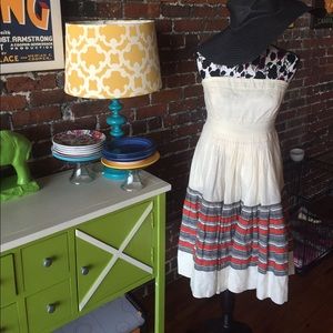 Festive Ivory and Black Sundress
