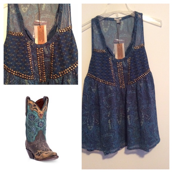 NEW! ECOTE Paisley Embellished Top