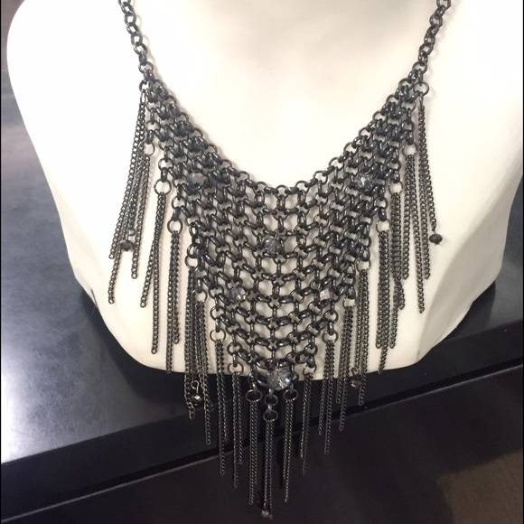 Charcoal dangle necklace