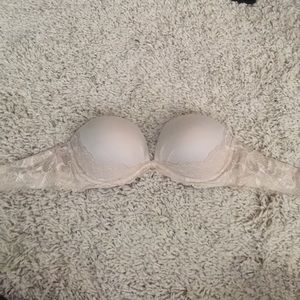 Light tan strapless Victoria Secret bra