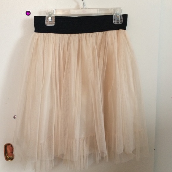 Cream/sheer tulle skirt
