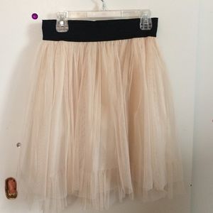 Cream/sheer tulle skirt