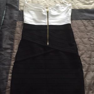 Bebe strapless bandage dress