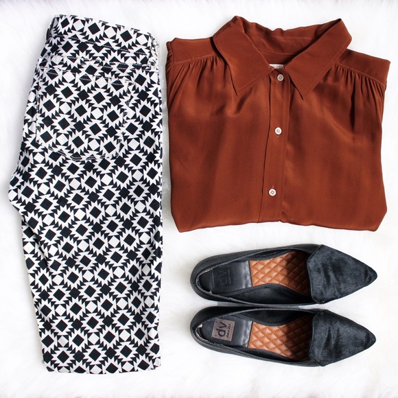 J. Crew Tops - J. Crew • Silk Rust Button Down Blouse