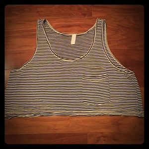 American Apparel Striped Cotton Crop Top