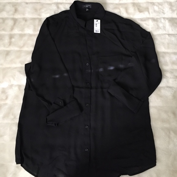 Brand new black button-up