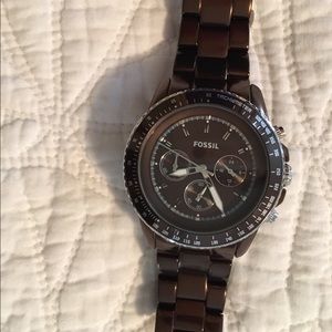Brown metal watch