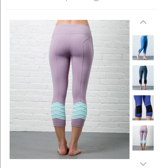 lavender Crane & Lion crops with detailing on calf
