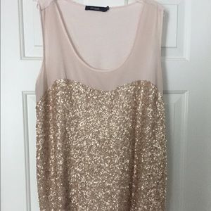 Sequined/Sheer top
