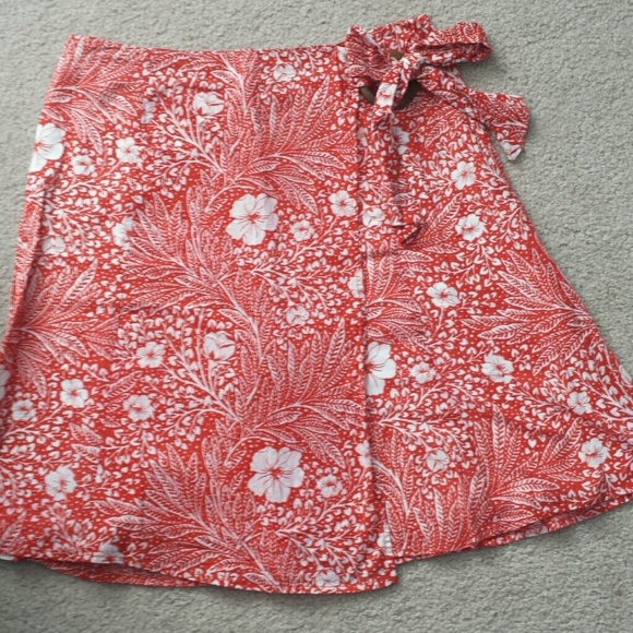 Ann Taylor orange floral skirt