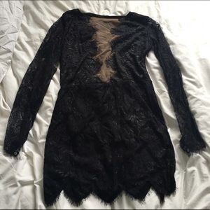 For love & lemons style black lace dress