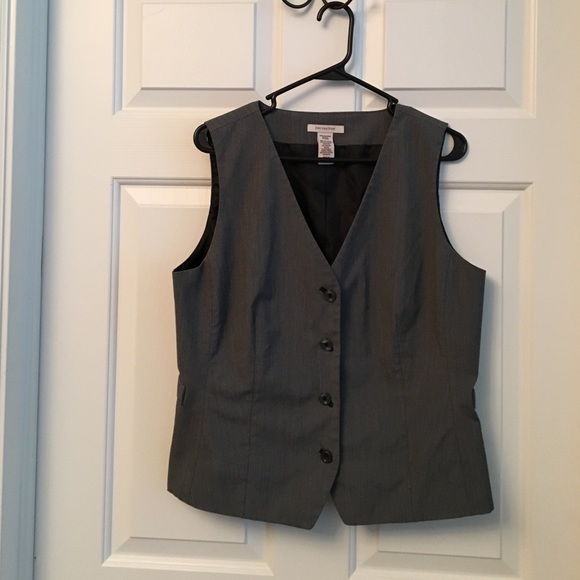 Gray button up vest