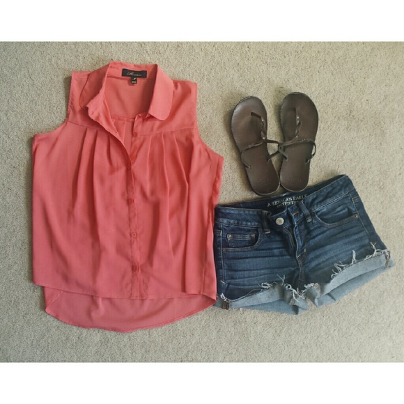 Chiffon Button Down Tank Top