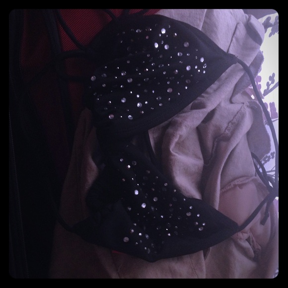 Black Rhinestone Bikini