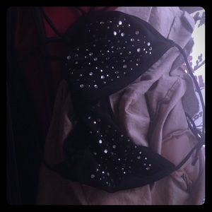 Black Rhinestone Bikini