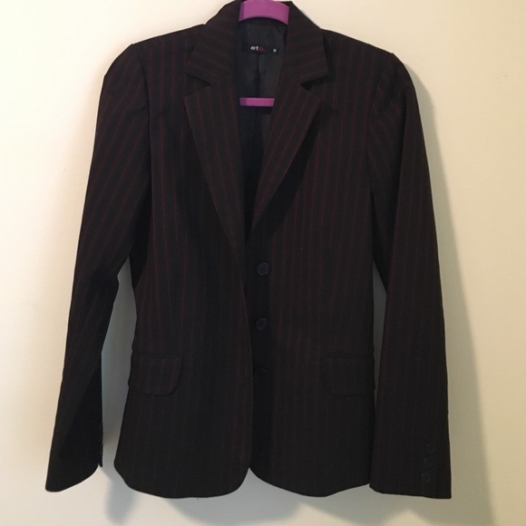 Like New Pinstripe Suit jacket &pants (red thread)