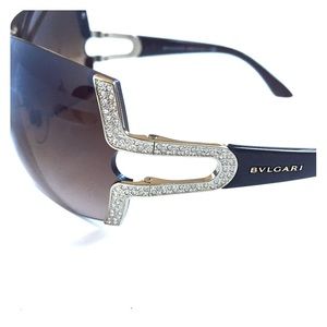 BVLGARI shield sunglasses with Swarovski crystals