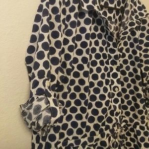 GAP XL navy blue polka dot dress