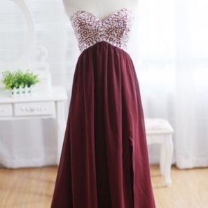 size 2 maroon prom dress