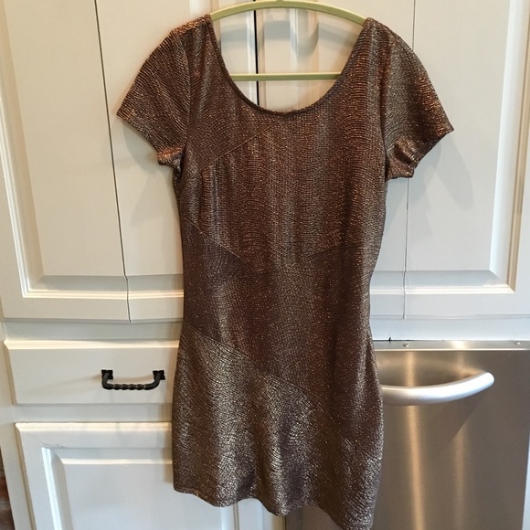 Brown metallic free people dress