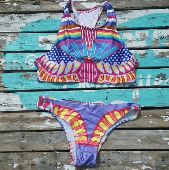 SALE! << High Neck Bright Bikini Set >> - Picture 2 of 4