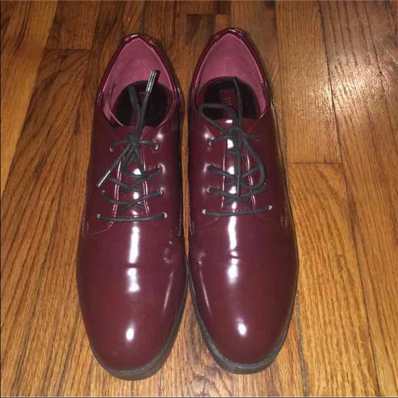 Burgundy Heeled Oxfords